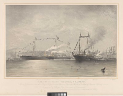 H.M. State Yacht Victoria & Albert, leaving Gravesend with their Royal Highnesses the Prince & Princess Frederick William of Prussia, February 2nd 1858 by William Foster